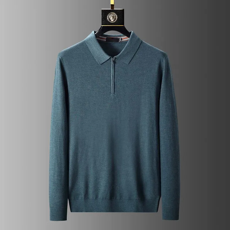 

Шерстяные мужские свитеры Minglu, роскошные осенне-зимние повседневные свитеры на молнии, Мужская Модная приталенная женская одежда 3XL