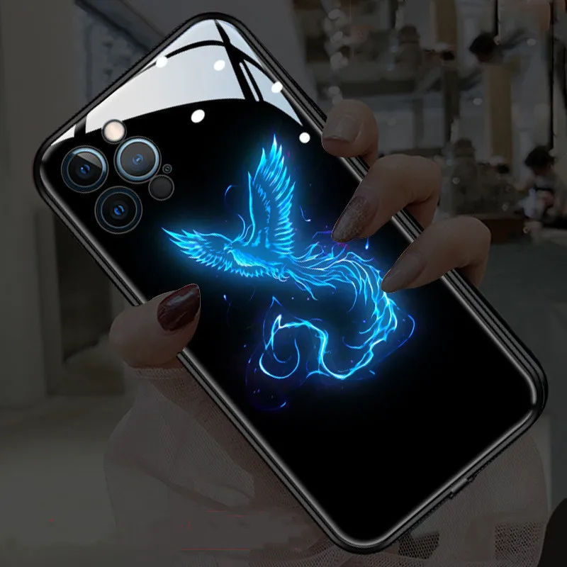 Phoenix Call Light Phone Cases For Xiaomi Redmi Note 11 10 9 8 7 Pro 8T Mi 11 Ultra Mi 11 Pro Mi 11 Lite Luminous Mobile Coques