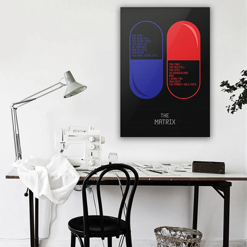 

The Matrix Poster Canvas Posters Prints Classic Sci Fi Movie Wall Art Picture Red Pill Blue Pill Sci Fi Films Living Room Decor