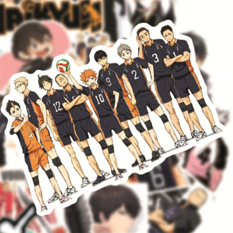 50 шт./комплект Haikyuu! Японские Аниме Стикеры для волейбола наклейки на гитару