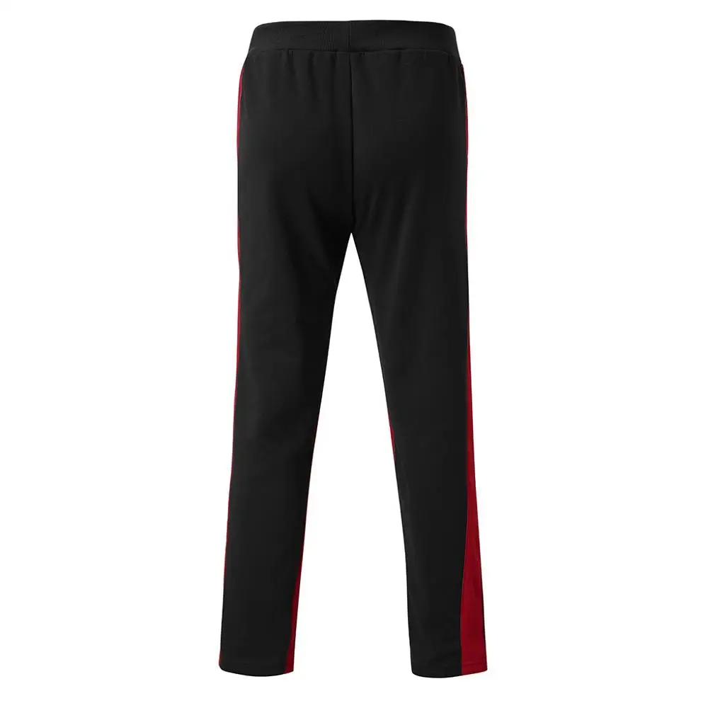 Костюм спортивный мужской с карманами свитер и штаны в стиле пэчворк черный