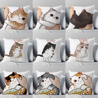 cute funny cat pillow case 4545cm decoration cartoon pillow cover home bedding sofa car seat zipper cushion cover kids gifts