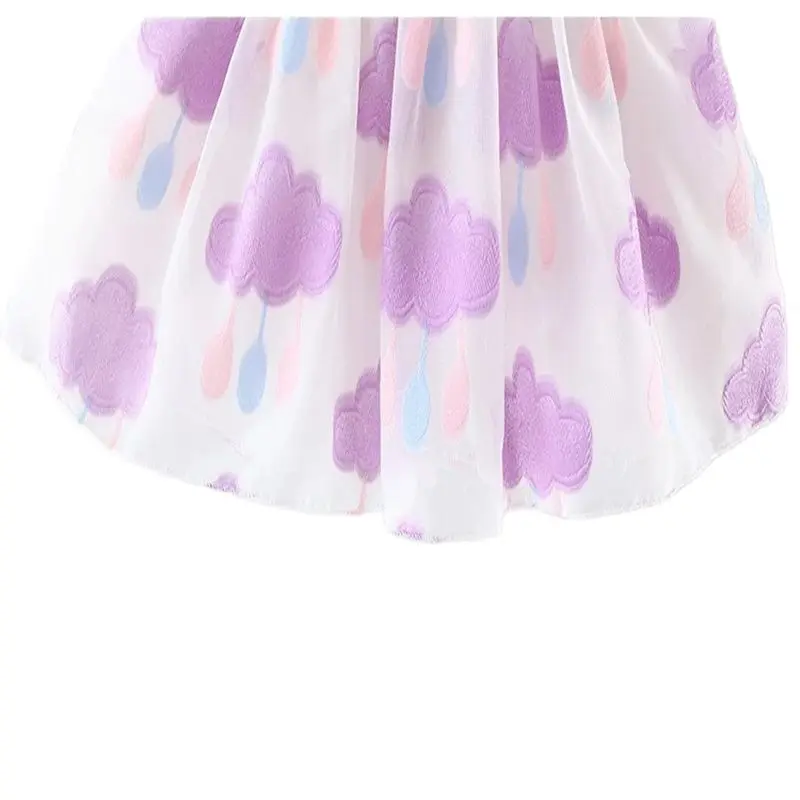 Disney Frozen 2 Kids Girl Sleeveless Dress Cloud Summer Prined Flower Children Clothes Baby Cotton Princess Outfits | Детская одежда и