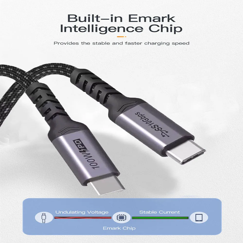 Кабель USB Type-C с углом 90 градусов 3 1 Gen2 кабель C 4K @ 60 Гц 10 Гбит/с 100 Вт 20 В/5 А быстрая