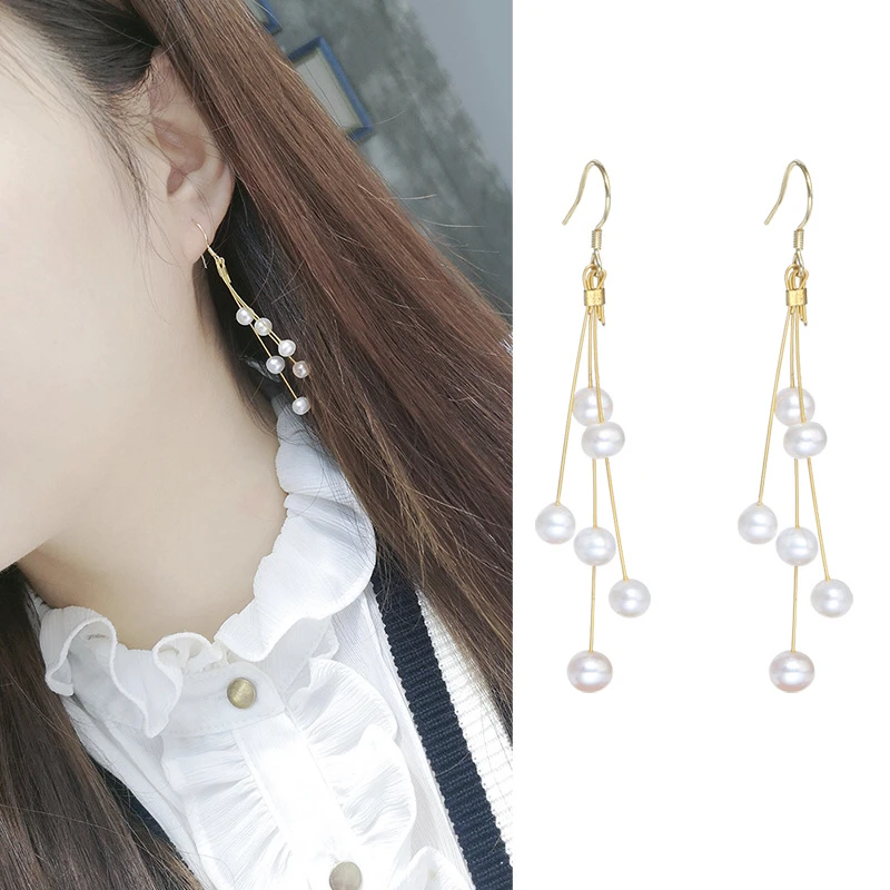 

Красивые серьги из натурального пресноводного жемчуга Серьги в виде капель с красивые вечерние свадебные туфли для девушек, визуально увеличивающие женские подарок 10 пар/лот