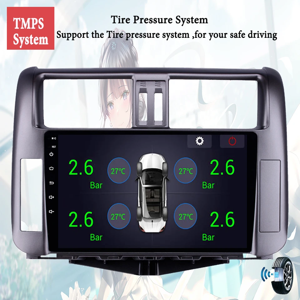 Автомагнитола 2 Din 9 дюймов Android 10 0 Восьмиядерный для Toyota PRADO 150 2010 2012 2013 3/4G LTE 6G + 128G