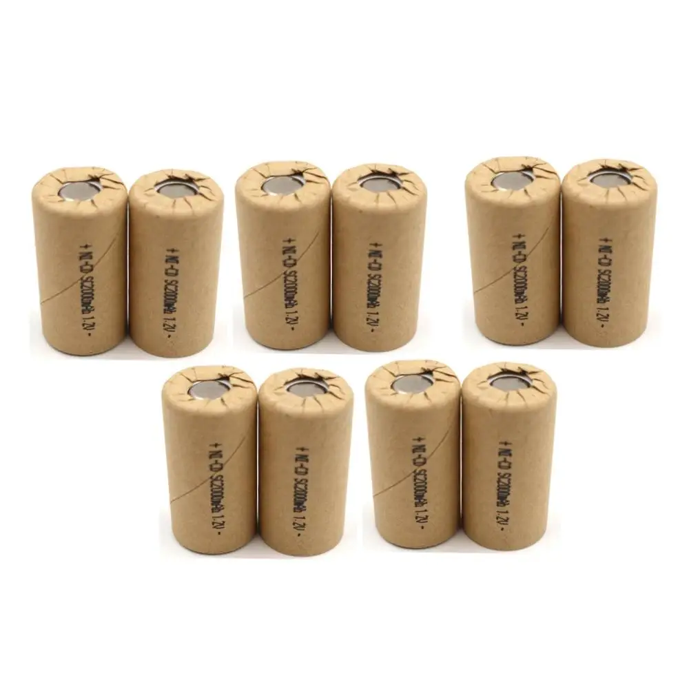 Перезаряжаемый Ni-CD аккумулятор SC2000mAh 1 2 V высокая скорость разряда 10C для