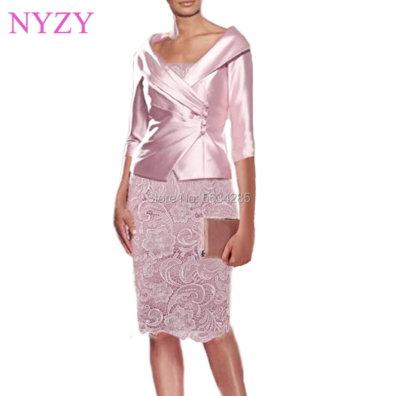 

2 Piece Elegant Mother of the Bride Groom Jacket Dresses 2020 NYZY M1A Wedding Party Gown Guest Wear Church Suits