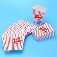 20pcs stripes paper popcorn boxes disposable containers tableware kids birthday party supplies navidad wedding baby shower favor