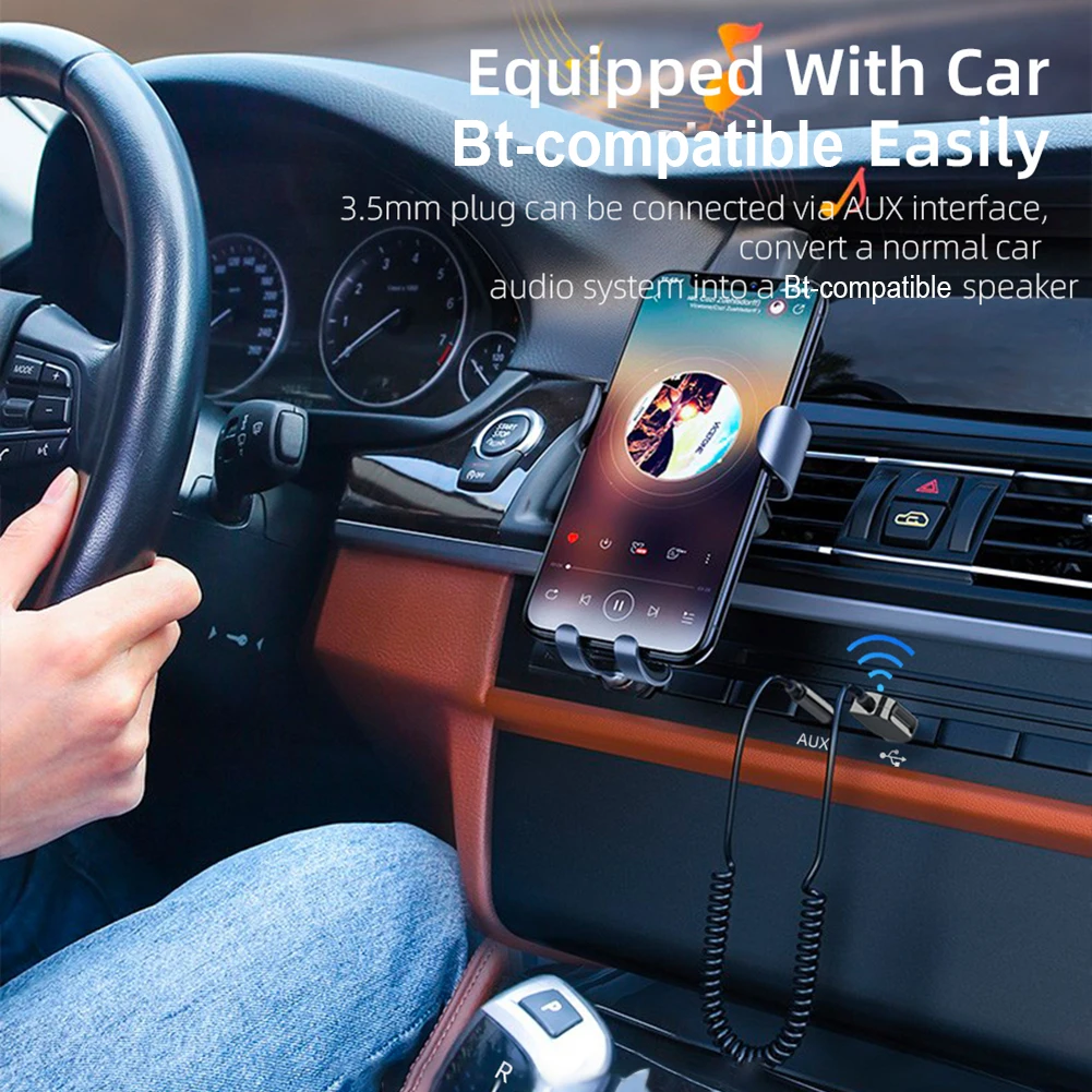 Автомобильный беспроводной приемник ESSAGER EB01 Bluetooth разъем 3 5 мм Aux-приемник громкая