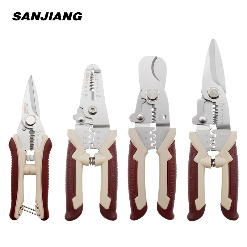 Multi tool pliers Crimping Pliers 3IN1wire stripper Multi functional cable cutter Tab Non Insulated 0.5-1.5MM² Terminals Clamp