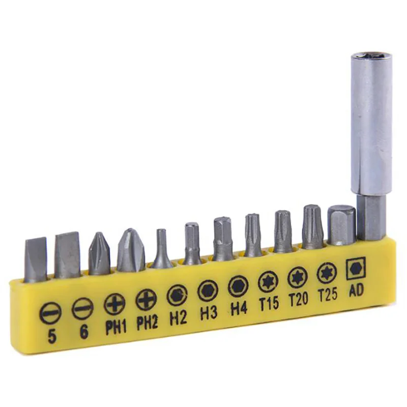 10pcs Precision Torx Screwdriver Attachment Hex Socket Magnetic Bit Connecting Rod One Word Cross | Инструменты