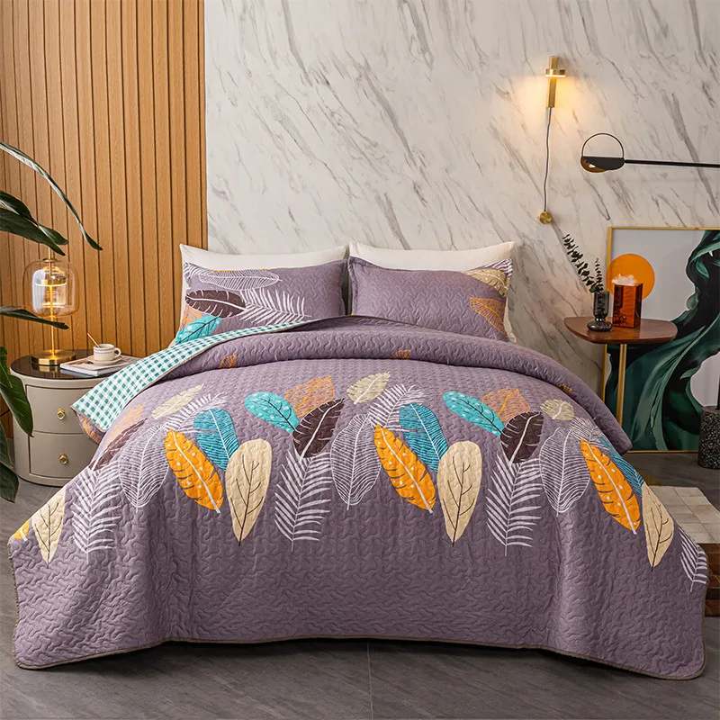 

Floral Style Home Quilted Bedspread for Bed Linen Summer Quilt Throws Blanket Plaid Coverlet Patchwork Bed Cover (NO Pillowcase)