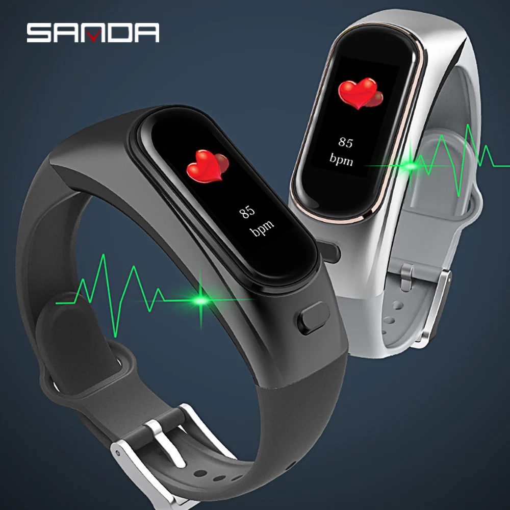 Смарт часы SANDA с Bluetooth мужские и женские пульсометром голосовой связью гарнитурой