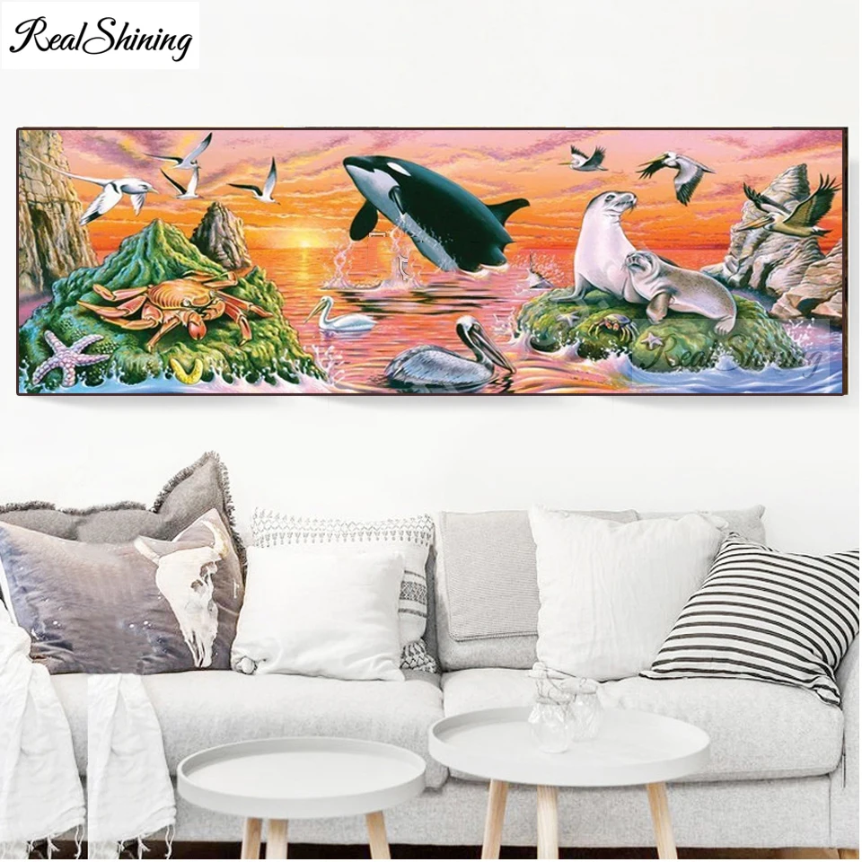 

5D DIY Diamond Embroidery Sea landscape animals,sea LIONS, dolphins,Diamond Painting Cross Stitch full Rhinestone Mosaic F251