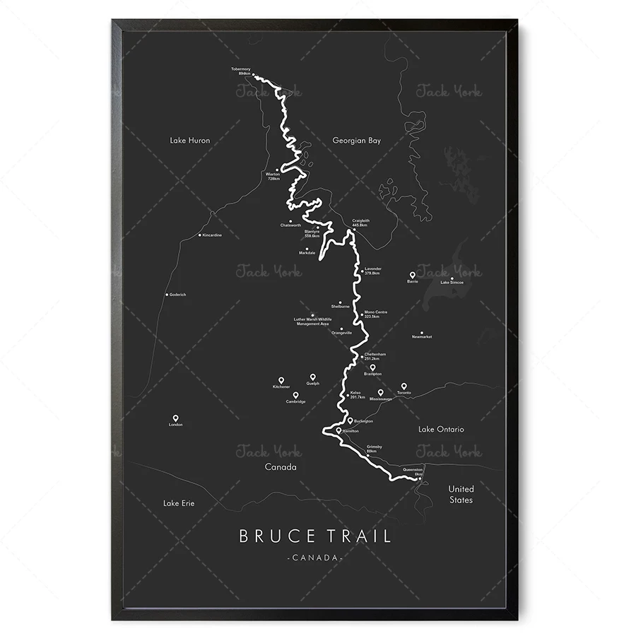 Карта Брюса-тропы | Плакат Походный плакат Канады Вспомните ваши приключения
