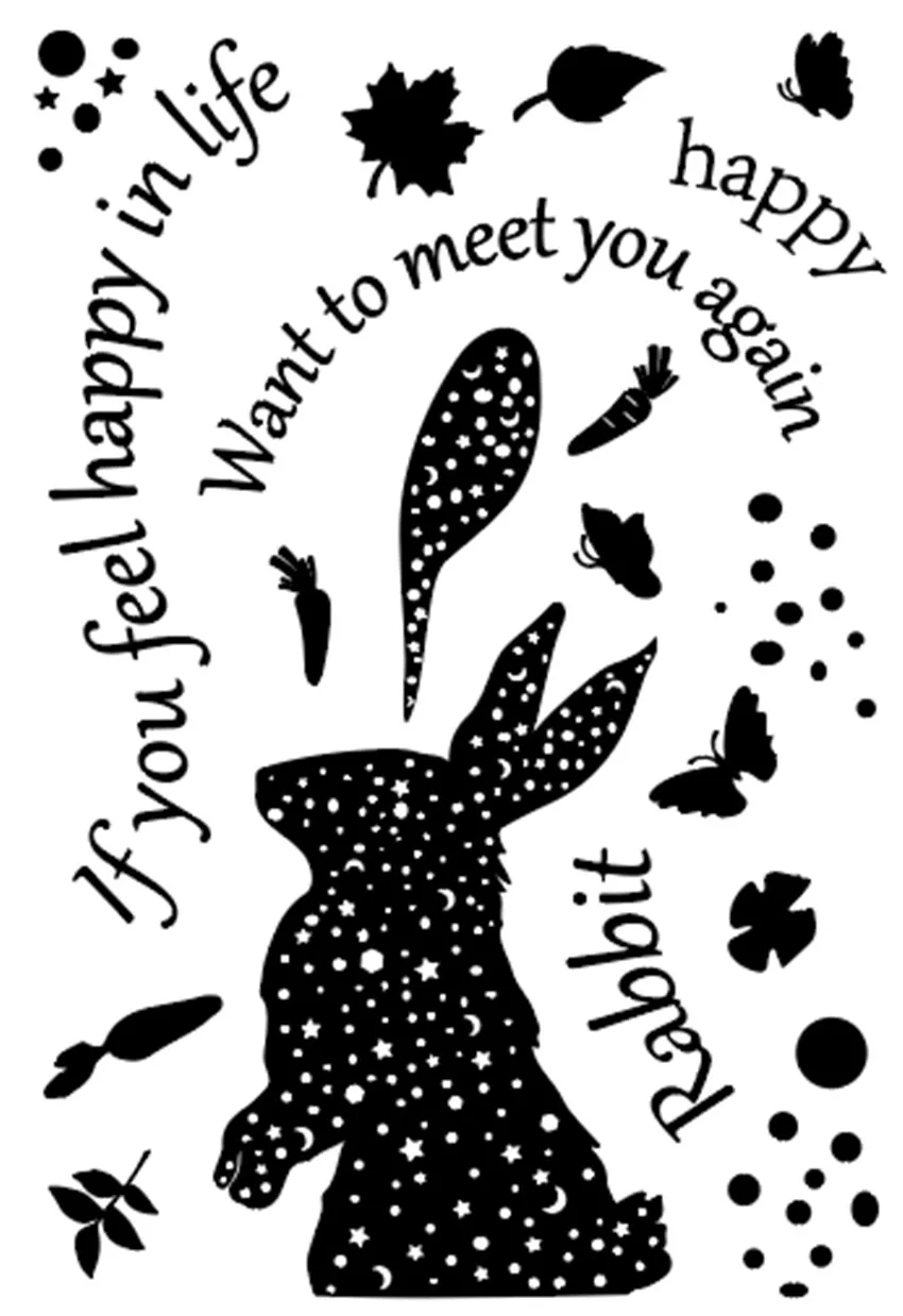 11*16 пасхальные магические прозрачные штампы в виде кролика/Силиконовые пломбы