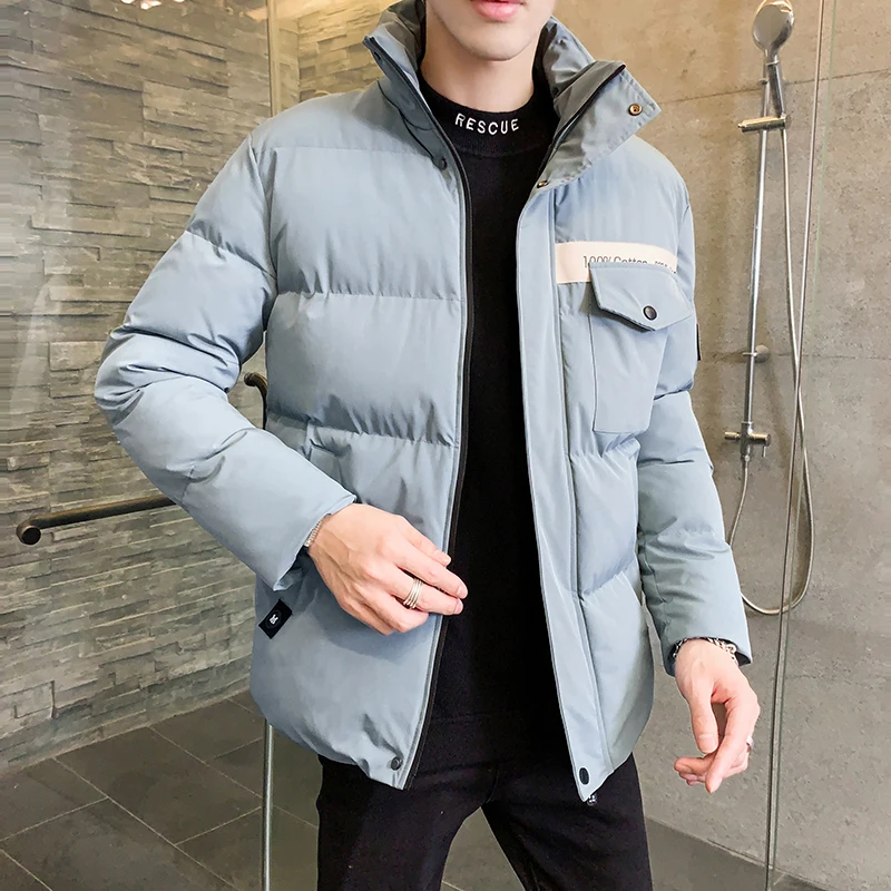 2021 New Arrival Winter Parka Jacket Men Thicken Warm Coats Stand Collar Cotton Padded Male Overcoats Brand Clothing M-4XL