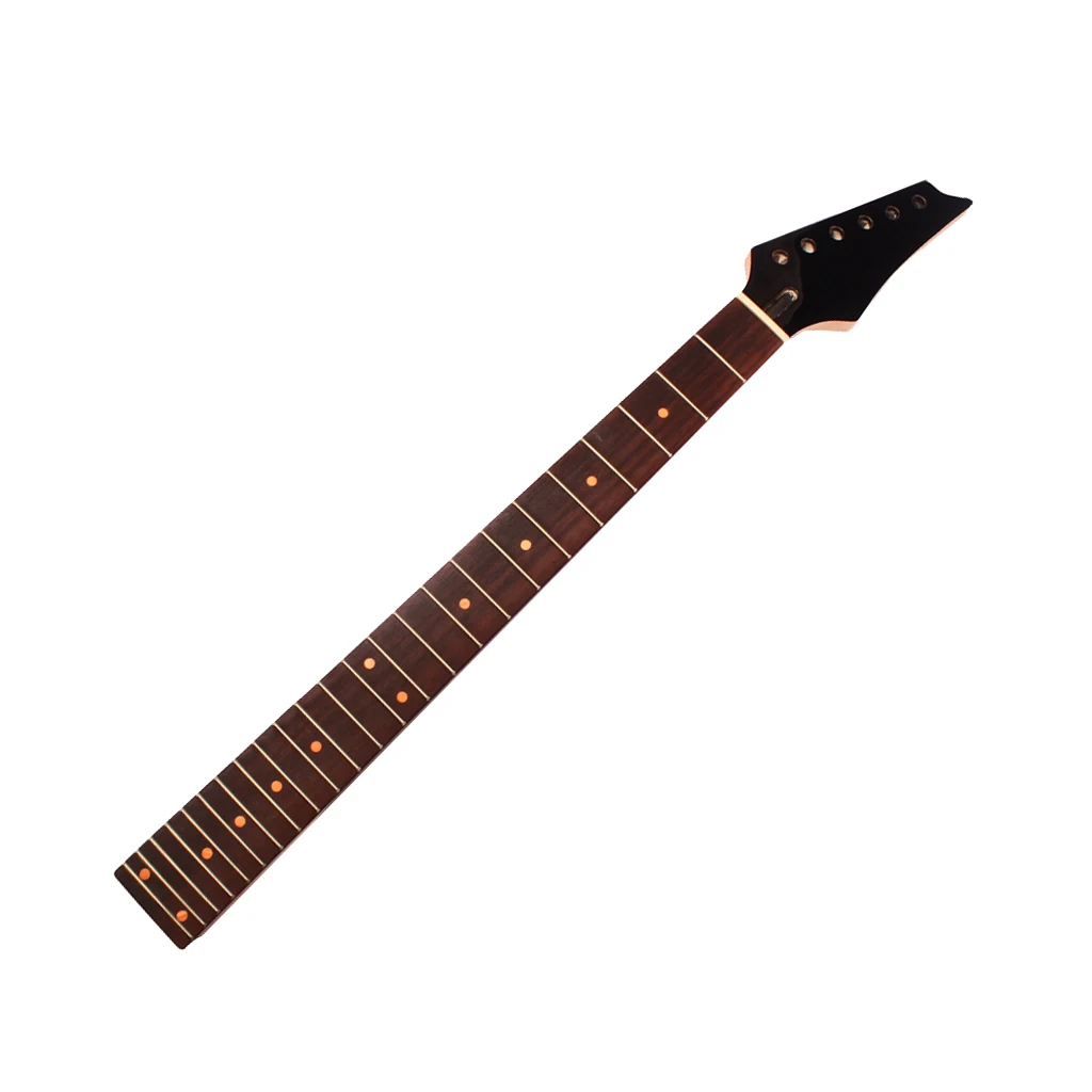 Electric Guitar Neck Maple Head Rosewood Fretboard 24 Fret for IBZ Parts Replacement Black