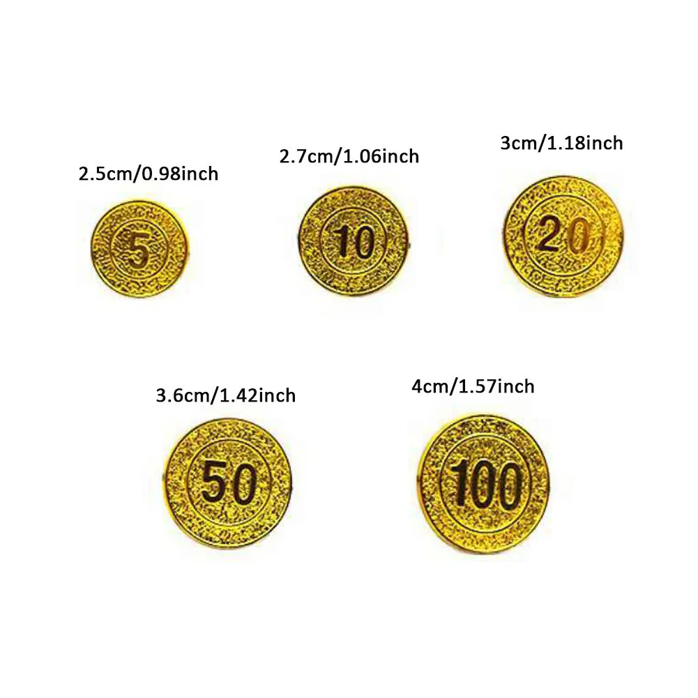 

100pcs Plastic Gold Treasure Coin Captain Pirates Coin Baby Kid Cosplay Props Decoration Toys For Boys Girls Birthday Props Gift