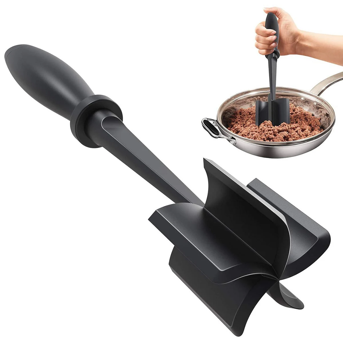 

Multi-function Meat Masher Heat Resistant Nylon Hamburger Chopper Ground Meat Chopper Utensil Non Stick Cookware Home Food Tools