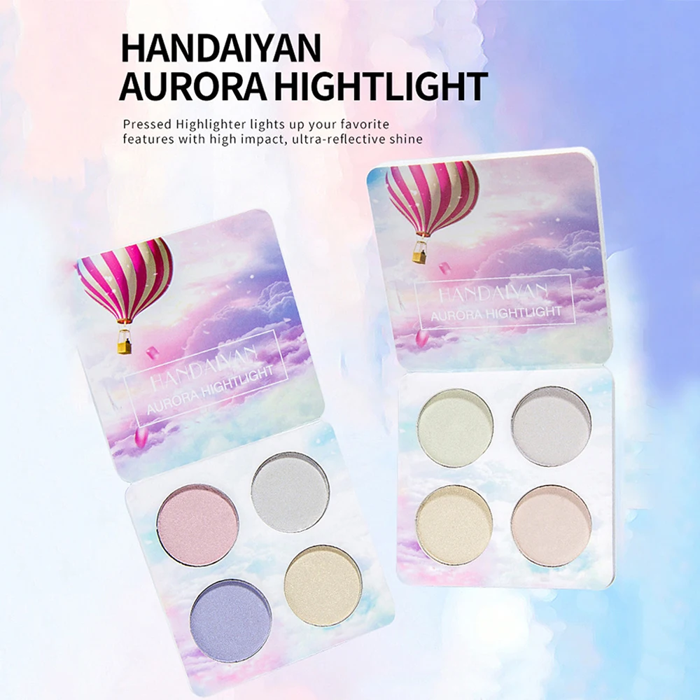 Бренд макияж яркий светильник тени для век Палитра 4 Цвета бальзам цвета нюд