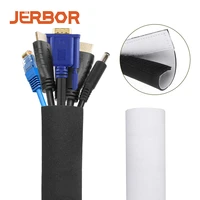 cable management sleeve cuttable neoprene cord management organizer system flexible cable wrap cover for computer tv office home