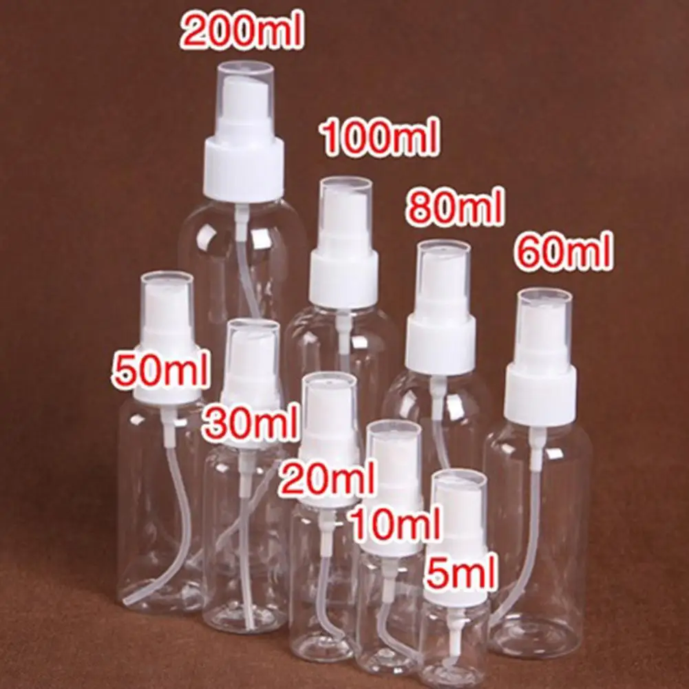 

Portable small Transparent Plastic Empty Spray Bottle Refillable Bottles 5ml/10ml/20ml/30ml/60ml/80ml/100ml/120ml