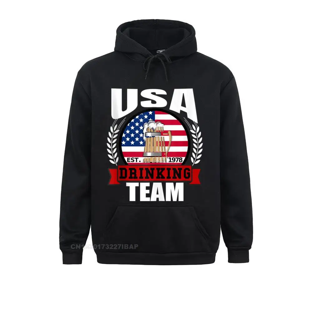 USA Drinking Team Funny American Flag 4th Of July Idea Men Hoodies Beach VALENTINE DAY Sweatshirts Classic Sportswears Funny