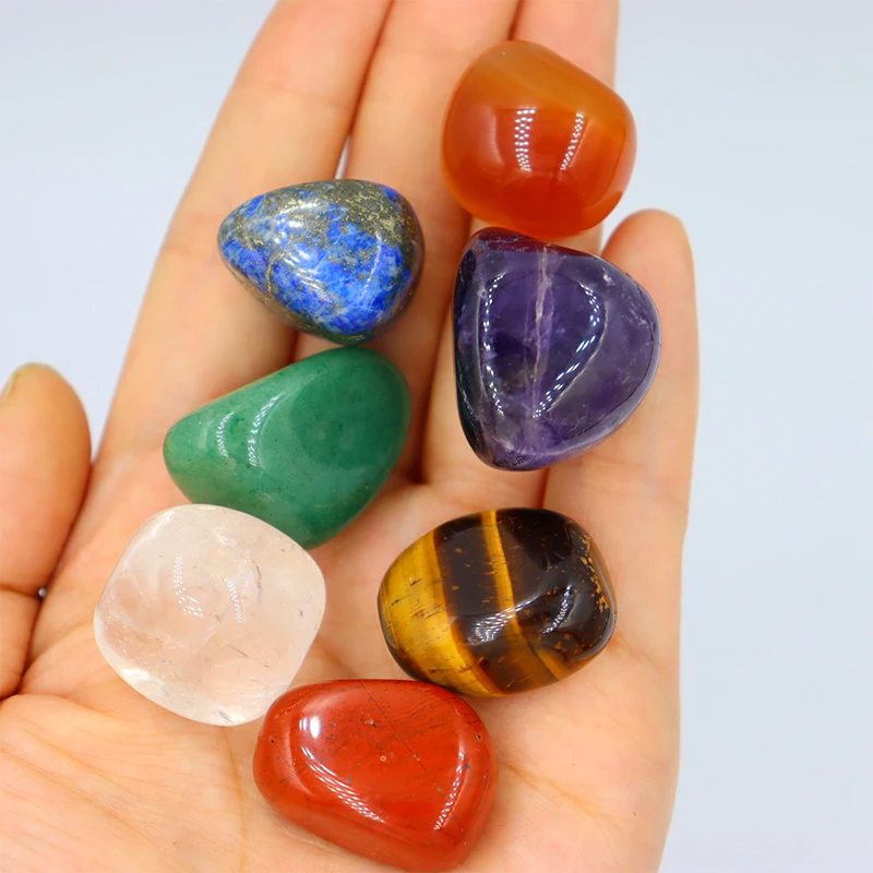 

7 шт./компл. натуральный кристалл Йога полированный энергетический камень Рэйки, лечение чакры