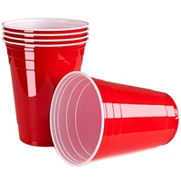 wsfs hot 50pcsset 450ml red disposable plastic cup party cup bar restaurant supplies household items for home supplies