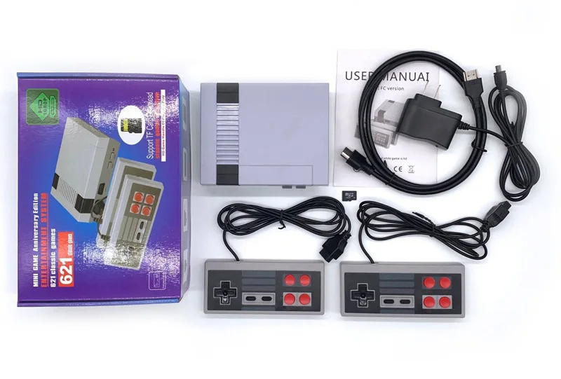 Мини-классическая игровая консоль NES tv с поддержкой tf-карты 8 бит Ретро игровая консоль встроенный 621 игр HDMI Портативный игровой плеер
