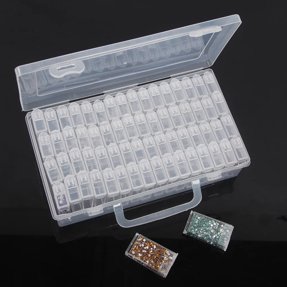 Пластиковый контейнер для хранения 256 отделений аксессуары алмазной живописи