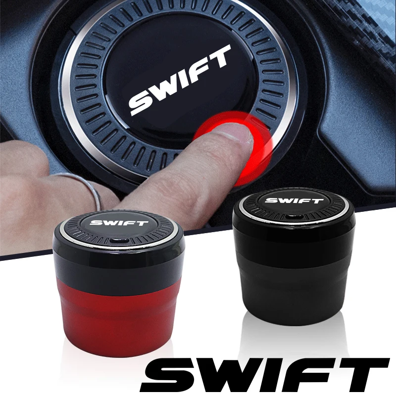 

LED button car ashtray stainless steel is easy to remove and wash For Suzuki SWIFT Auto Accessories