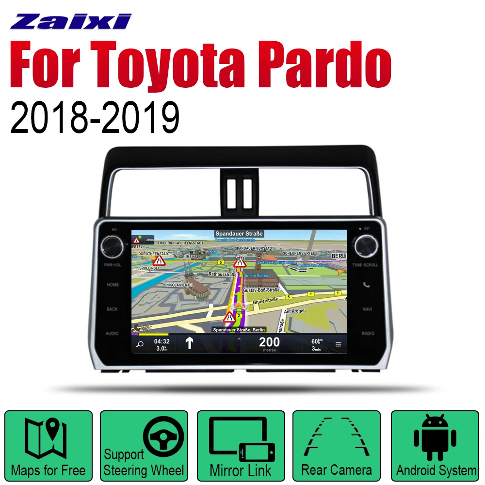 ZaiXi Android автомобильный GPS Navi для Toyota Pardo/LC950/Prado 950 2018 ~ 2019 плеер навигация WiFi Bluetooth