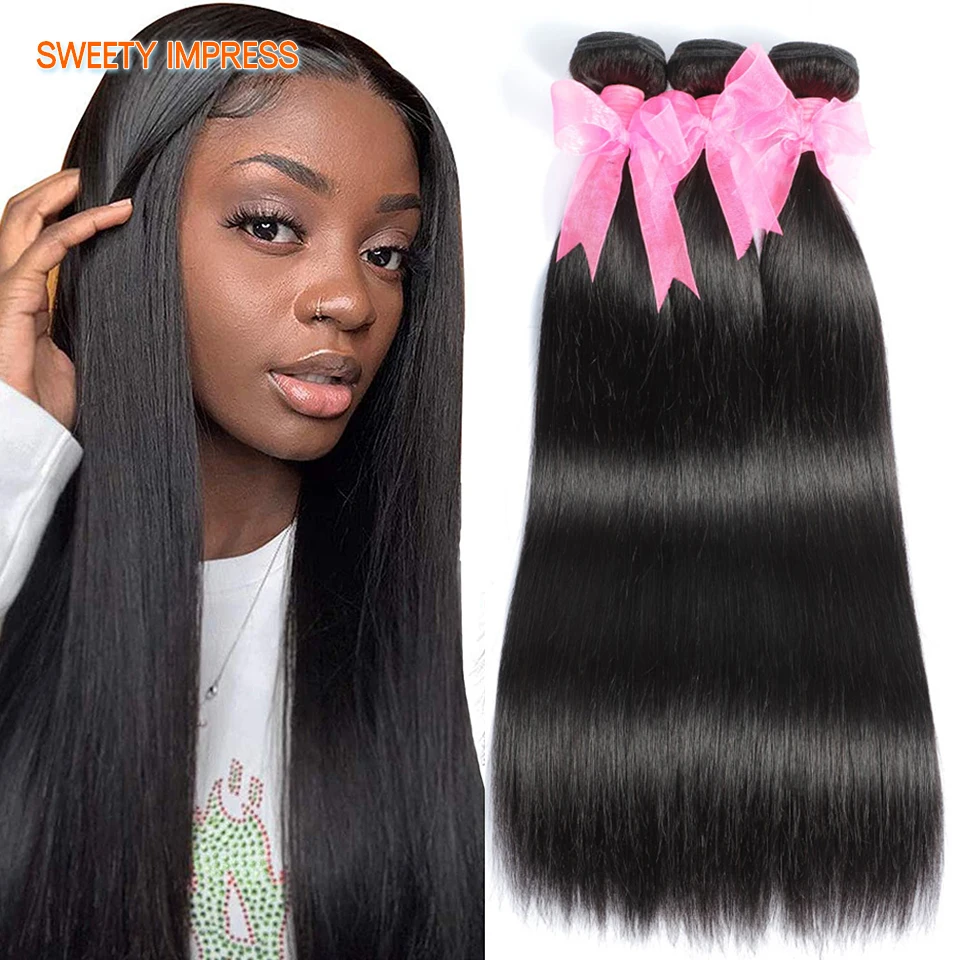 

Straight Hair Bundles Brazilian Remy Hair Weave Bundles Deals 1/3/4 PCS Human Hair Bundles For Women Natural Hair Extension Hair