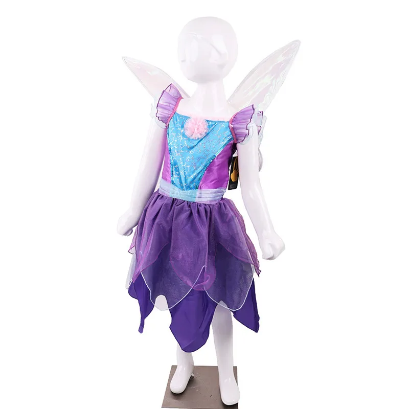 Сказочное платье для девочек с фиолетовыми бабочками и фэнтезией садовое