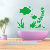 underwater world vinyl carving removable wall decal art bathroom mural original fashion simple home decoration painting dw0731