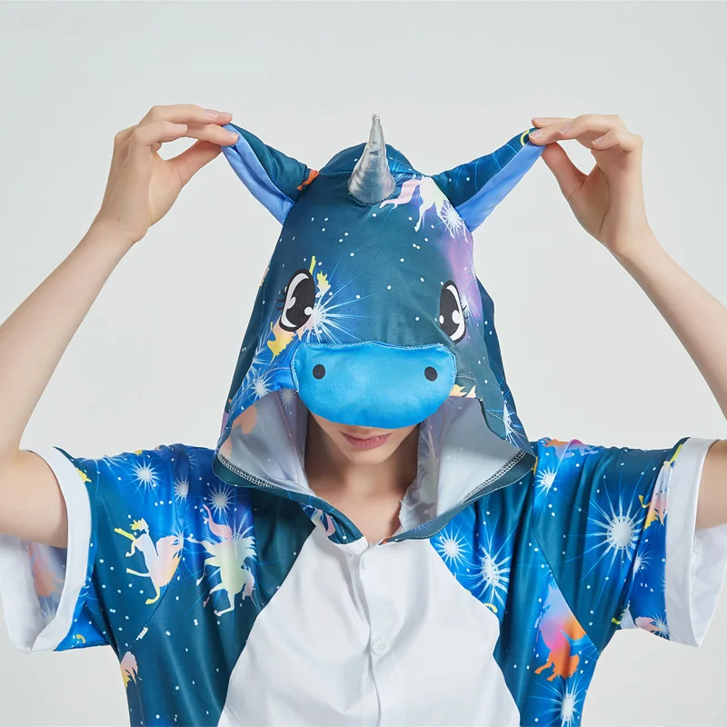 Кигуруми детские пижамы с единорогом комбинезон для женщин и мужчин пижама