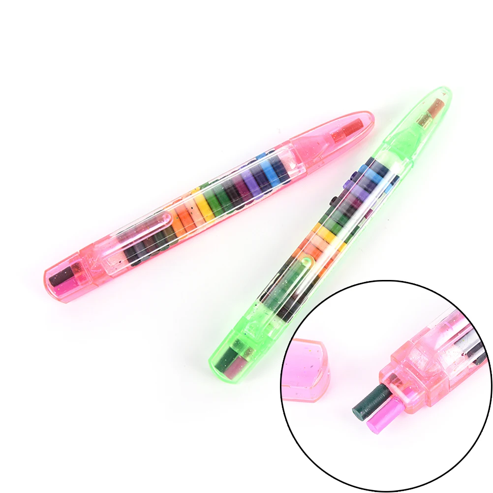 

1PC 20 Colors Crayon Color Crayon Multicolors Nontoxic Washable Safety Caryon for Children Kids Drawing Priting