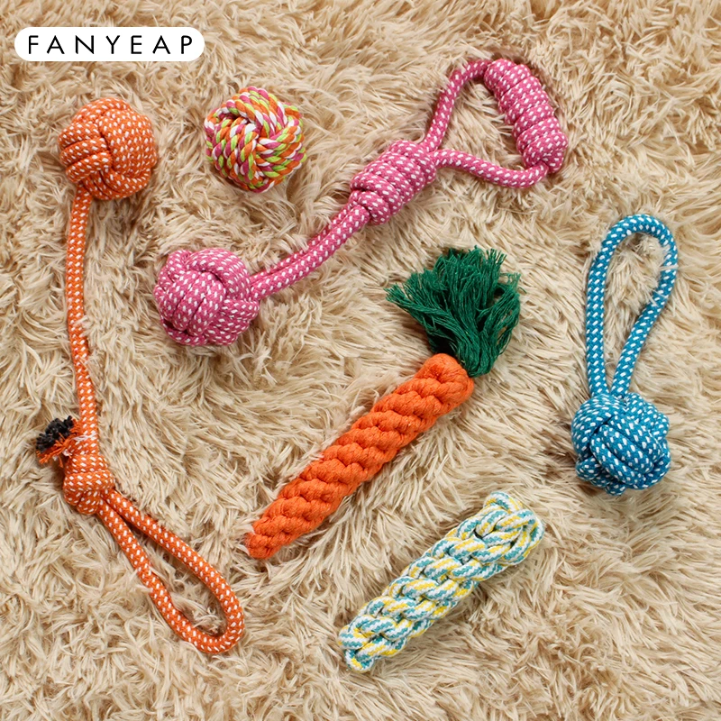 

Doggy Biting Rope Molar Tooth Cleaning Resistance To Bite Pet Toys Training Game And Chew Cotton Rope Dog Toy