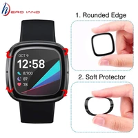 screen protector for fitbit versa 3 sense 3d curved edge full coverage soft protective film for fitbit versa 3 not glass