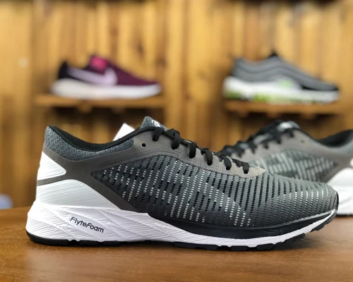 grey Оригинальные новые аутентичные ASICS DynaFlyte-2 стабильность Мужская обувь ASICS спортивная обувь уличная Walkng бег Tianjiao - Цвет: grey