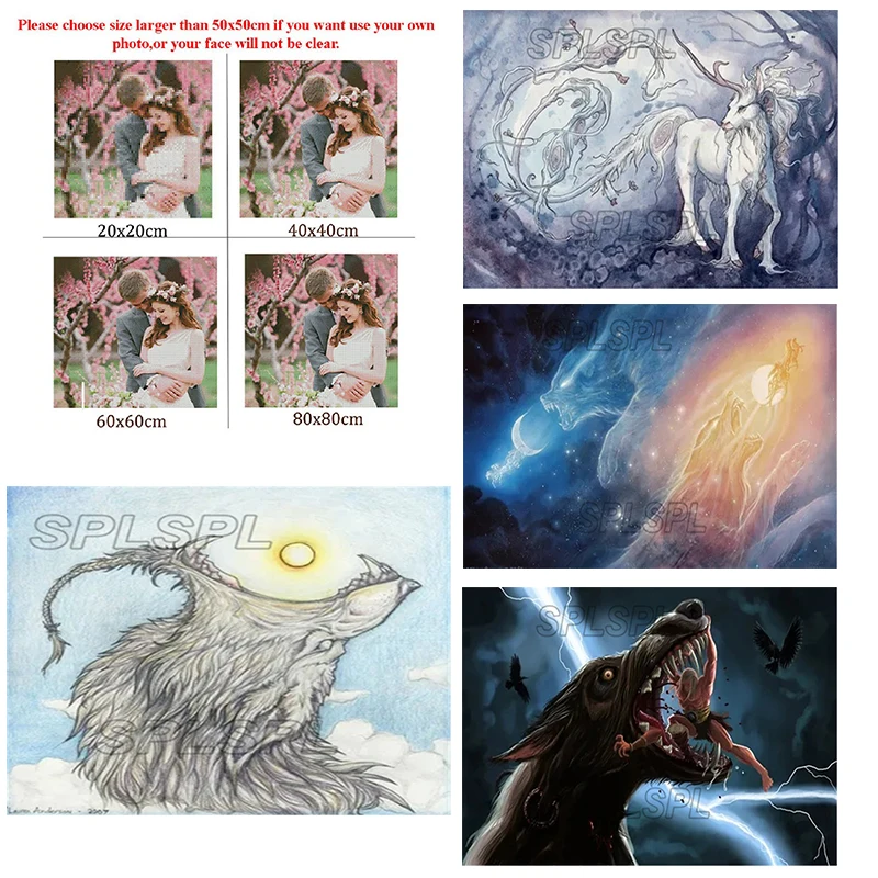 5D алмазная живопись полностью Алмазная круглая картина с животными сделай сам