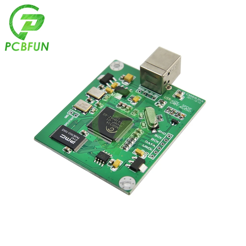 Pcbfun CM6631A цифровой интерфейс I2S SPDIF выход 24 бит 32 192K 384K ASIO USB_B 2 0 обратная