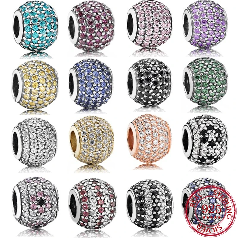 

100% 925 Sterling Silver Multiple Colour Designer Charm Bead Pendants for Pandora Bracelet Dangles Women Jewelry Gift