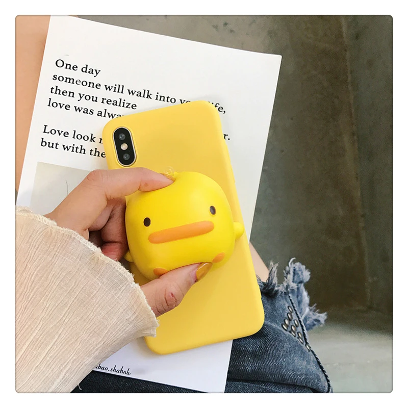 3D Yellow Duck Phone Case For Samsung Galaxy S8 S9 S10 S10e S21 S20 FE S22 Note 8 9 10 Lite Note 20 Plus Ultra 5G Soft Cover