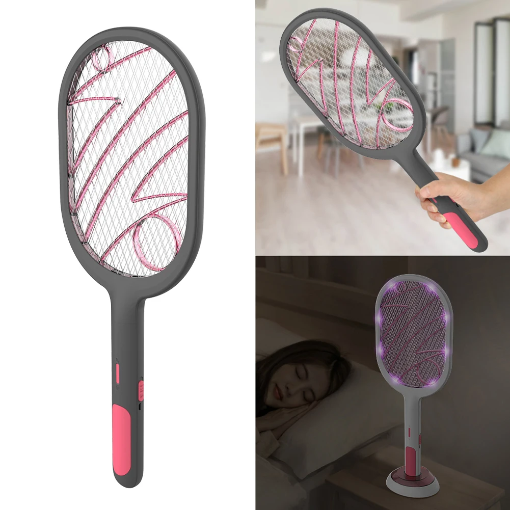 Electric Mosquito Swatter 2 Modes 1200mAh USB Rechargeable Home Fly Bug Zapper Racket Inserts Killer | Дом и сад