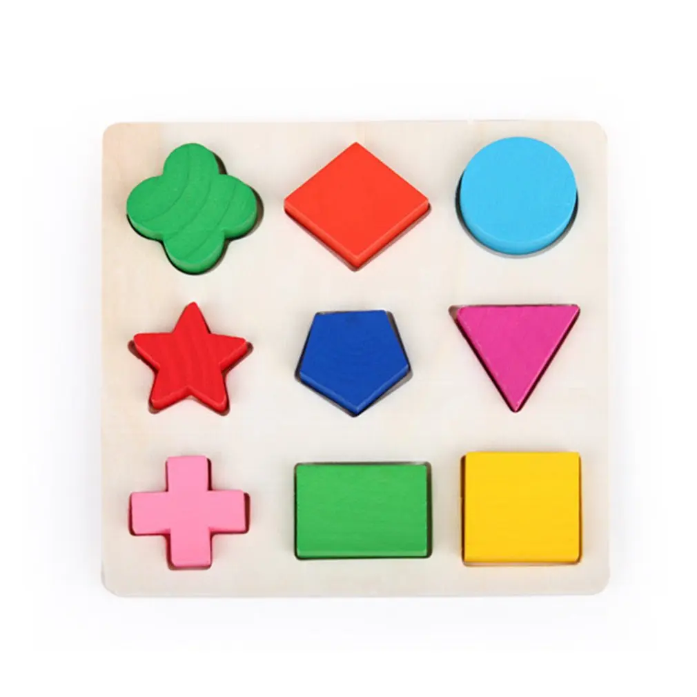 

Kids Baby Wooden Geometry Building Puzzle Early Learning Educational Toy Puzzle Kids Toys Baby Geometric Model Building
