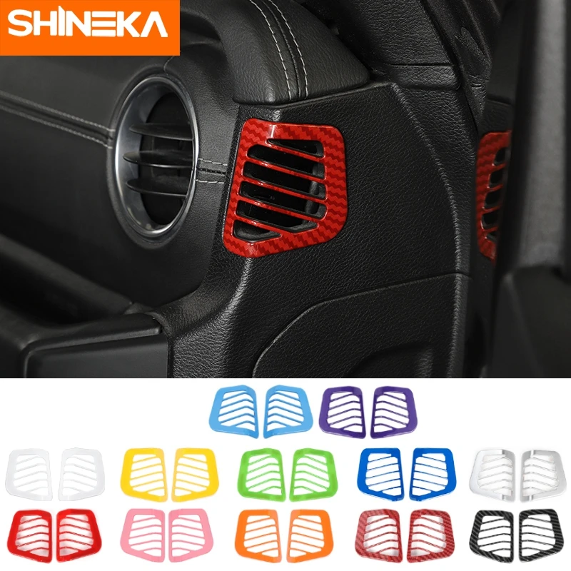 

SHINEKA Car Dashboard Side Air Vent Outlet Decoration Cover Stickers For Jeep Wrangler JL Gladiator JT 2018-2021 Accessories
